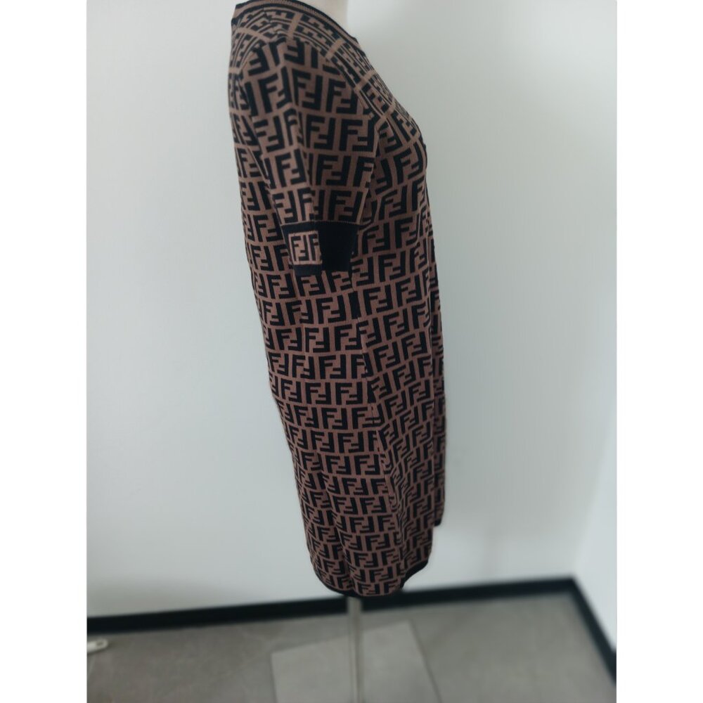 Fendi FF Zucca Brown Knit Dress - Picture 6 of 9